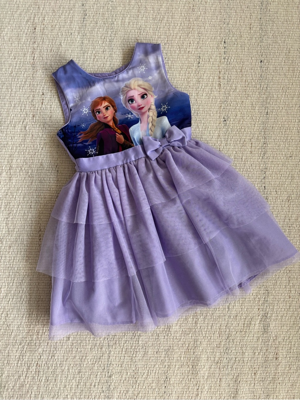 | Disney | Frozen II | Anna & Elsa Layered Purple Tulle Dress Girls size 7
